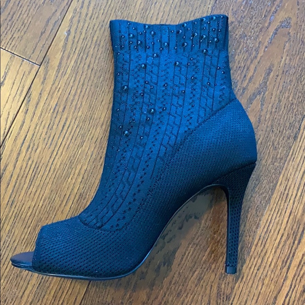 Charles David Black Stretch Open Toe Booties - image 1